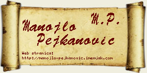 Manojlo Pejkanović vizit kartica